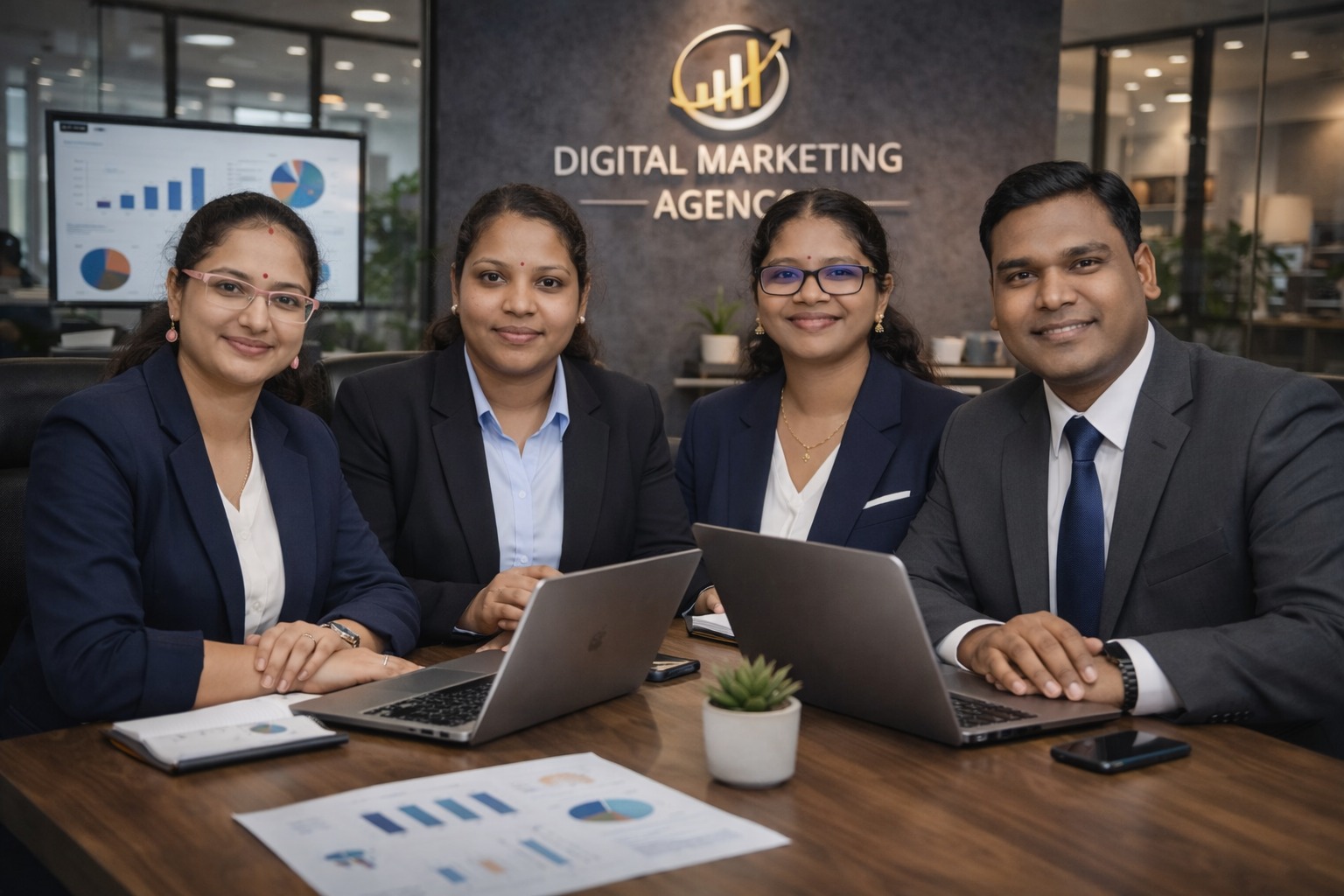 OdmaHub digital marketing team collaborating on SEO, Google Ads and social media strategies