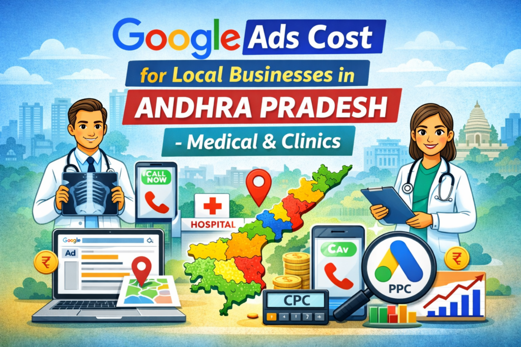 Google ads cost for local businesses in Andhra Pradesh for Medicals and Clinics