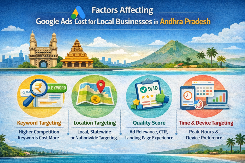 Factors affecting google ads cost for local businesses in Andhra Pradesh