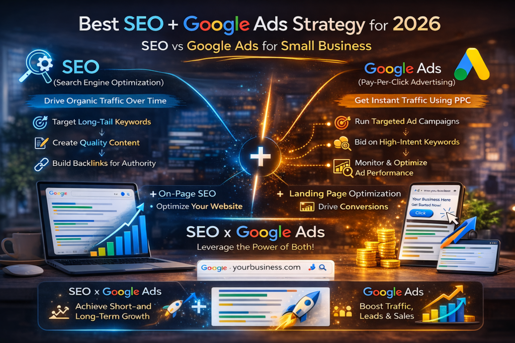 Best SEO + Google Ads Strategy for 2026 SEO vs Google Ads for Small Business