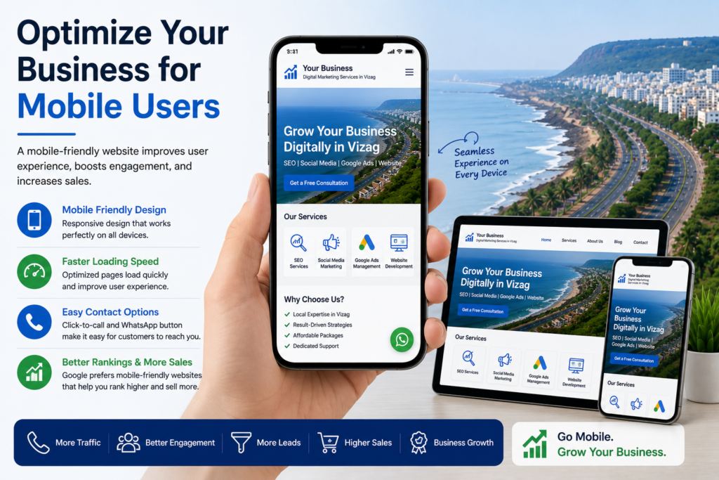 Mobile-friendly website design improving user experience, engagement, and online business growth across all devices.